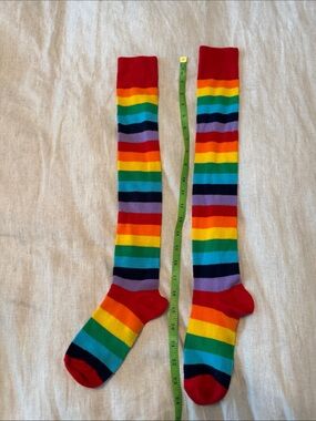 Rainbow Striped Knee-High Socks - Bright Multicolor
